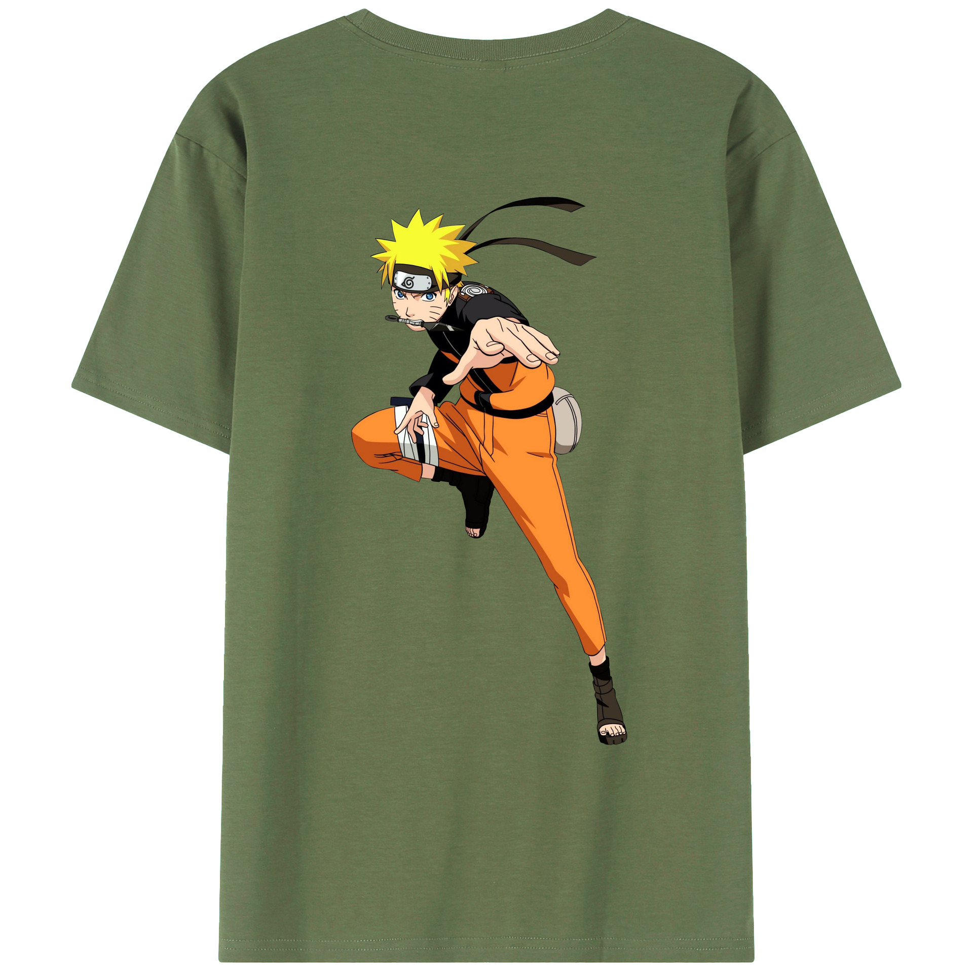 （画像用） NARUTO -ナルト- うずまき ナルト Uzumaki Naruto 綿100％ メンズ半袖Tシャツ（バックプリント） 通気性